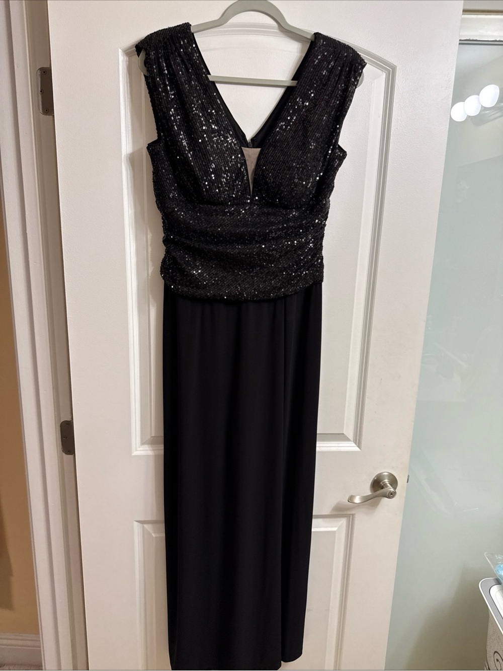 R&M Richards Women's Formal Black Embellished Dres -Pants Size 8